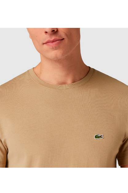Polera básica de algodón beige arena