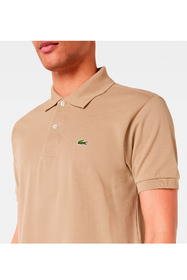 Polo de piqué clásico beige arena