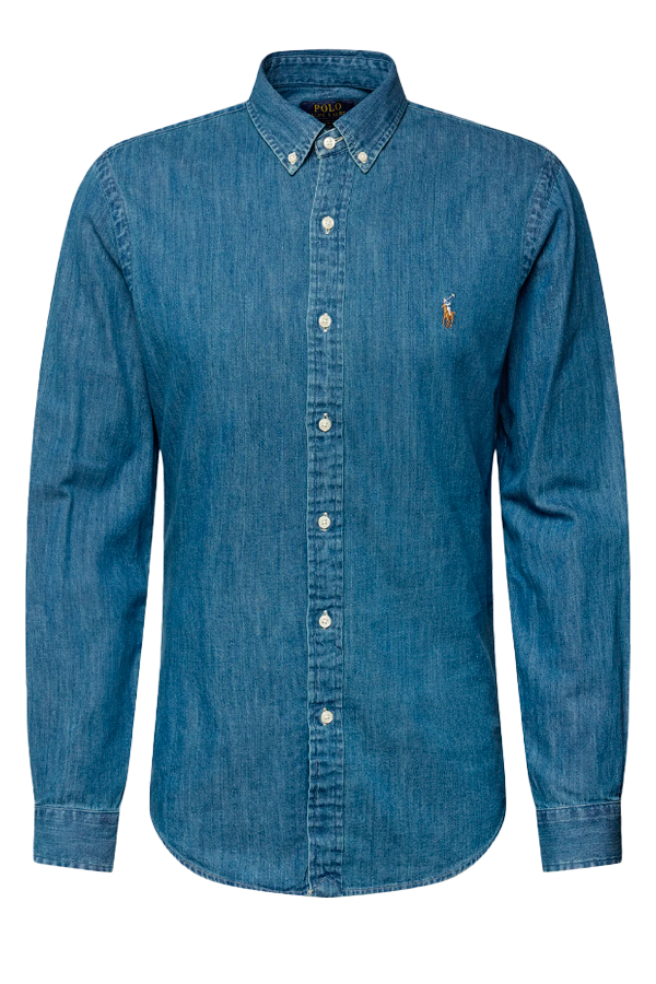 Camisa de mezclilla corte slim azul oscuro