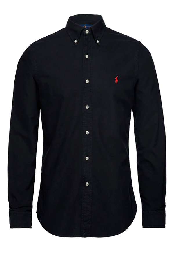 Camisa Oxford corte regular negra