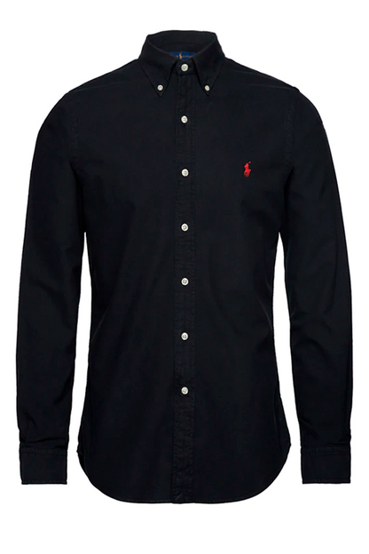 Camisa Oxford corte regular negra