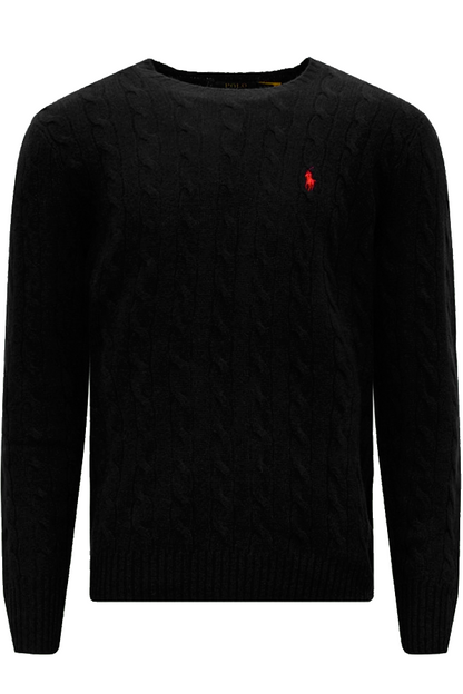Suéter punto trenzado negro