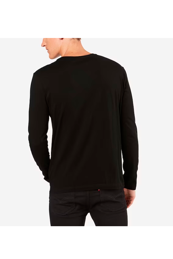 Polera manga larga de algodón premium negra