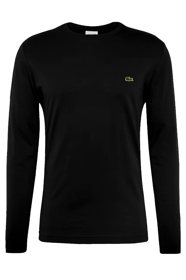 Polera manga larga de algodón premium negra