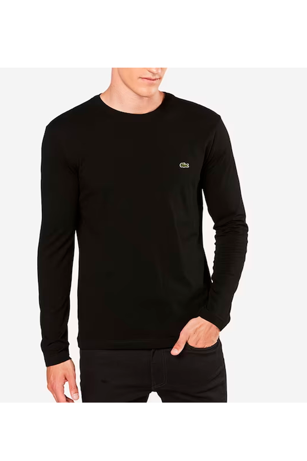 Polera manga larga de algodón premium negra