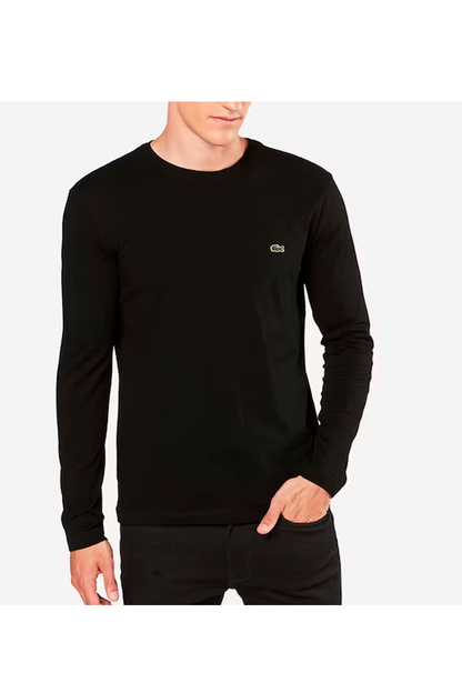 Polera manga larga de algodón premium negra