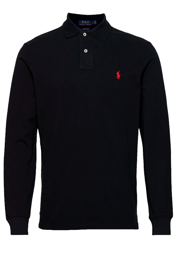 Polo manga larga negro