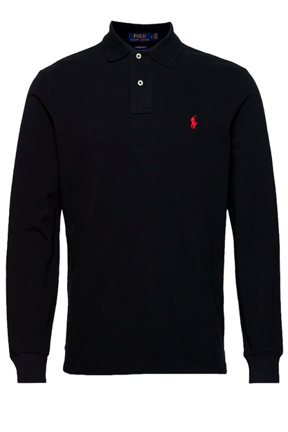 Polo manga larga negro