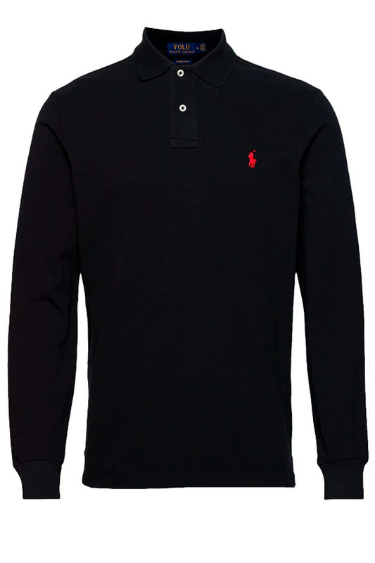 Polo manga larga negro