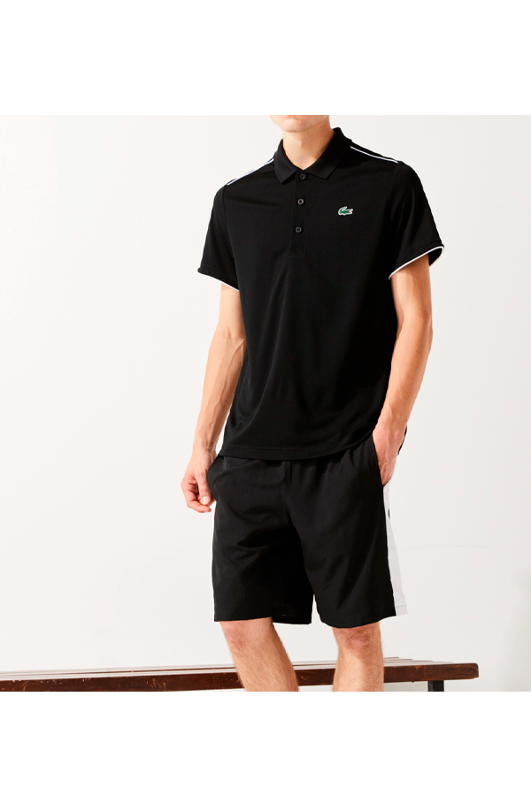 Polo de piqué deportivo negro