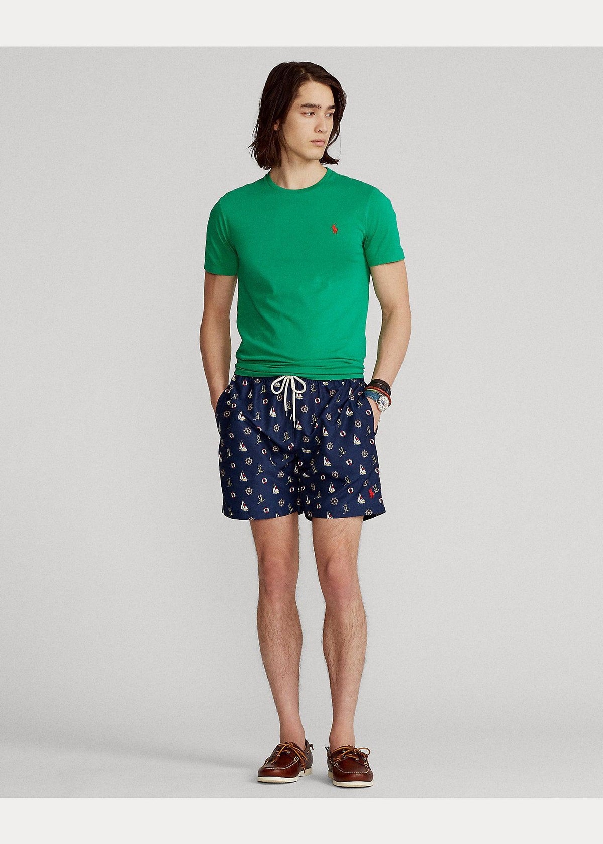 Polera de algodón verde oscuro