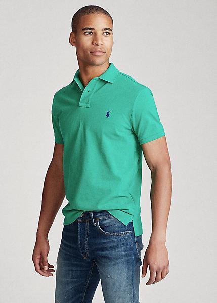 Polo de piqué verde agua