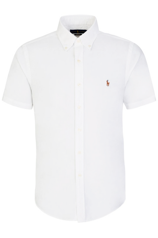 Camisa Oxford manga corta blanca